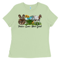 Matcha peace love boer goat Ladies Tee - LillyAllenDesigns