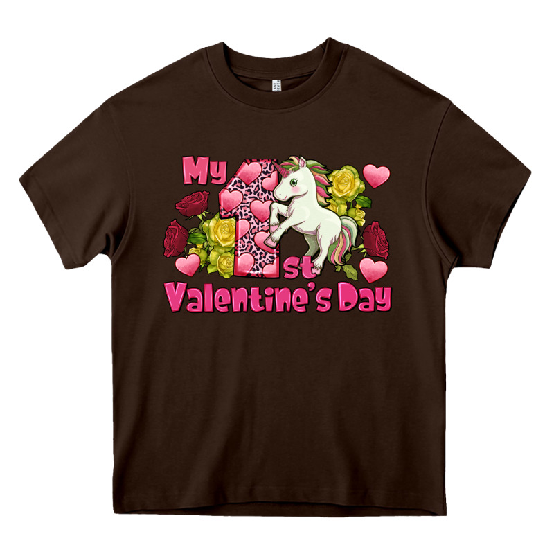 My First Valentine's Day Unicorn Heavy Core Tee by FaDigitalArtStudio | Teevron