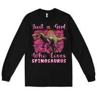 Black just a girl who loves baby spinosaurus Long Sleeve Tee - Artiststas