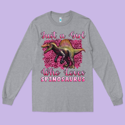 Just A Girl Who Loves Baby Spinosaurus Long Sleeve Tee Designed By Artiststas