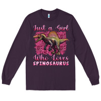 Plum just a girl who loves baby spinosaurus Long Sleeve Tee - Artiststas