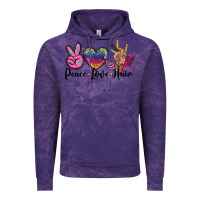 Cloud Purple peace love hair Vintage Hoodie - BarkalooDesign