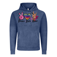 Vintage Denim peace love hair Vintage Hoodie - BarkalooDesign