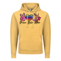 Vintage Mustard peace love hair Vintage Hoodie - BarkalooDesign