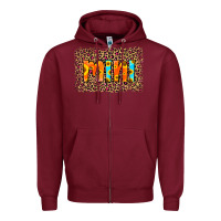 Burgundy Leopard Sunflower Mimi Zipper Hoodie - RanaPortraitStore