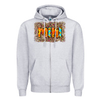 Heather Grey Leopard Sunflower Mimi Zipper Hoodie - RanaPortraitStore