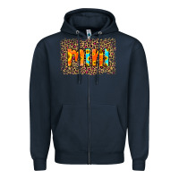 Navy Leopard Sunflower Mimi Zipper Hoodie - RanaPortraitStore