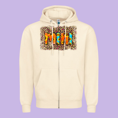 Leopard Sunflower Mimi Zipper Hoodie Designed By Ranaportraitstore