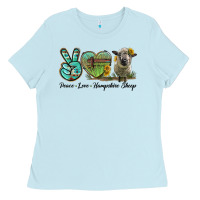 Baby Blue Peace Love Hampshire Sheep Ladies Tee - LillyAllenDesigns