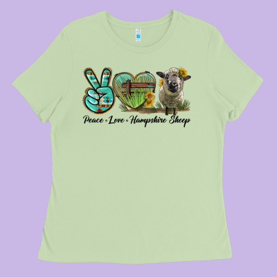 Peace Love Hampshire Sheep Ladies Tee Designed By Lillyallendesigns