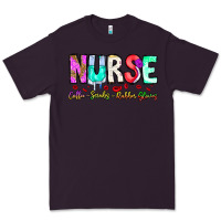Plum Nurse Coffee Scrubs Rubber Gloves Premium Tee - CowhideDigitalArt