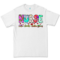 White Nurse Coffee Scrubs Rubber Gloves Premium Tee - CowhideDigitalArt