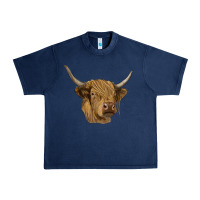 Navy highland cow Urban Heavy Tee - RanaPortraitStore