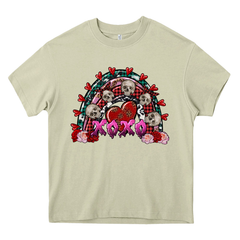 Skull Xoxo Rainbow Valentine's Day Heavy Core Tee by FaDigitalArtStudio | Teevron