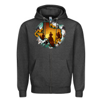 Charcoal Heather Horsehide Texas Map Cowboys Flag Zipper Hoodie - RanaPortraitStore