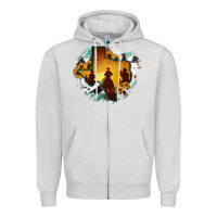 Dove Grey Horsehide Texas Map Cowboys Flag Zipper Hoodie - RanaPortraitStore