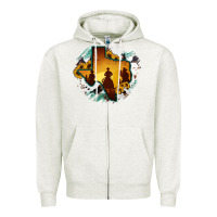 Oatmeal Heather Horsehide Texas Map Cowboys Flag Zipper Hoodie - RanaPortraitStore