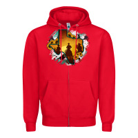 Red Horsehide Texas Map Cowboys Flag Zipper Hoodie - RanaPortraitStore