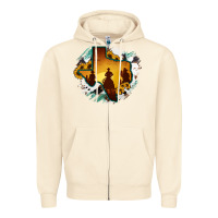 Sandshell Horsehide Texas Map Cowboys Flag Zipper Hoodie - RanaPortraitStore