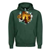 Sports Green Horsehide Texas Map Cowboys Flag Zipper Hoodie - RanaPortraitStore
