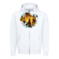 White Horsehide Texas Map Cowboys Flag Zipper Hoodie - RanaPortraitStore