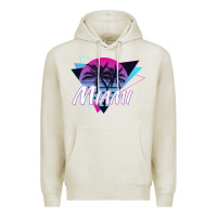 Oatmeal Heather miami beach souvenir vintage 80s Premium Hoodie - linhVisuals