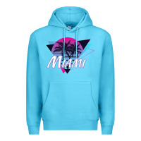 Ocean Blue miami beach souvenir vintage 80s Premium Hoodie - linhVisuals