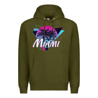 Army Green miami beach souvenir vintage 80s Premium Hoodie - linhVisuals
