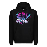 Black miami beach souvenir vintage 80s Premium Hoodie - linhVisuals