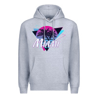 Heather Grey miami beach souvenir vintage 80s Premium Hoodie - linhVisuals