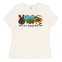 Bone Peace Love Leaping Brook Trout Ladies Tee - LillyAllenDesigns