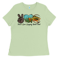 Matcha Peace Love Leaping Brook Trout Ladies Tee - LillyAllenDesigns