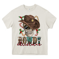 Cream howdy christmas skull Heavy Core Tee - FaDigitalArtStudio