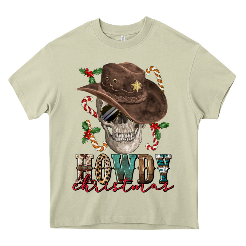 Howdy Christmas Skull Heavy Core Tee by FaDigitalArtStudio | Teevron