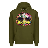 Army Green hello sunshine Premium Hoodie - BarkalooDesign