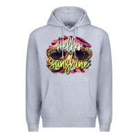Heather Grey hello sunshine Premium Hoodie - BarkalooDesign
