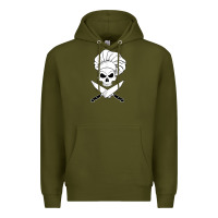 Army Green chef skull and crossbones knives halloween Premium Hoodie - linhVisuals