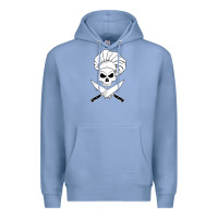 Colony Blue chef skull and crossbones knives halloween Premium Hoodie - linhVisuals