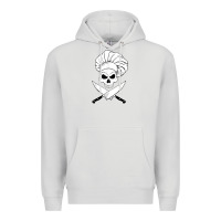 Dove Grey chef skull and crossbones knives halloween Premium Hoodie - linhVisuals