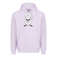 Lilac chef skull and crossbones knives halloween Premium Hoodie - linhVisuals
