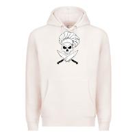 Pale Pink chef skull and crossbones knives halloween Premium Hoodie - linhVisuals