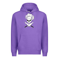 Purple chef skull and crossbones knives halloween Premium Hoodie - linhVisuals