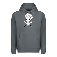 Rock chef skull and crossbones knives halloween Premium Hoodie - linhVisuals