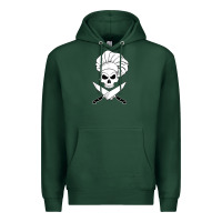 Sports Green chef skull and crossbones knives halloween Premium Hoodie - linhVisuals