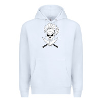 White chef skull and crossbones knives halloween Premium Hoodie - linhVisuals