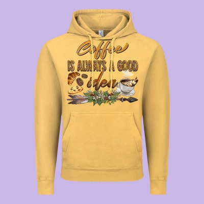 Coffee Is Always A Good Idea Vintage Hoodie Designed By Barkaloodesign