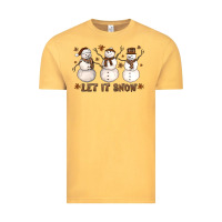 Vintage Mustard Let It Snow Snowmen Vintage Tee - LillyAllenDesigns