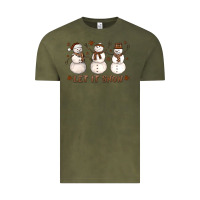Vintage Olive Let It Snow Snowmen Vintage Tee - LillyAllenDesigns