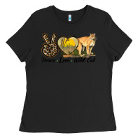 Black Peace Love Wild cat Ladies Tee - LillyAllenDesigns