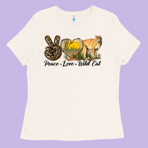 Peace Love Wild Cat Ladies Tee Designed By Lillyallendesigns